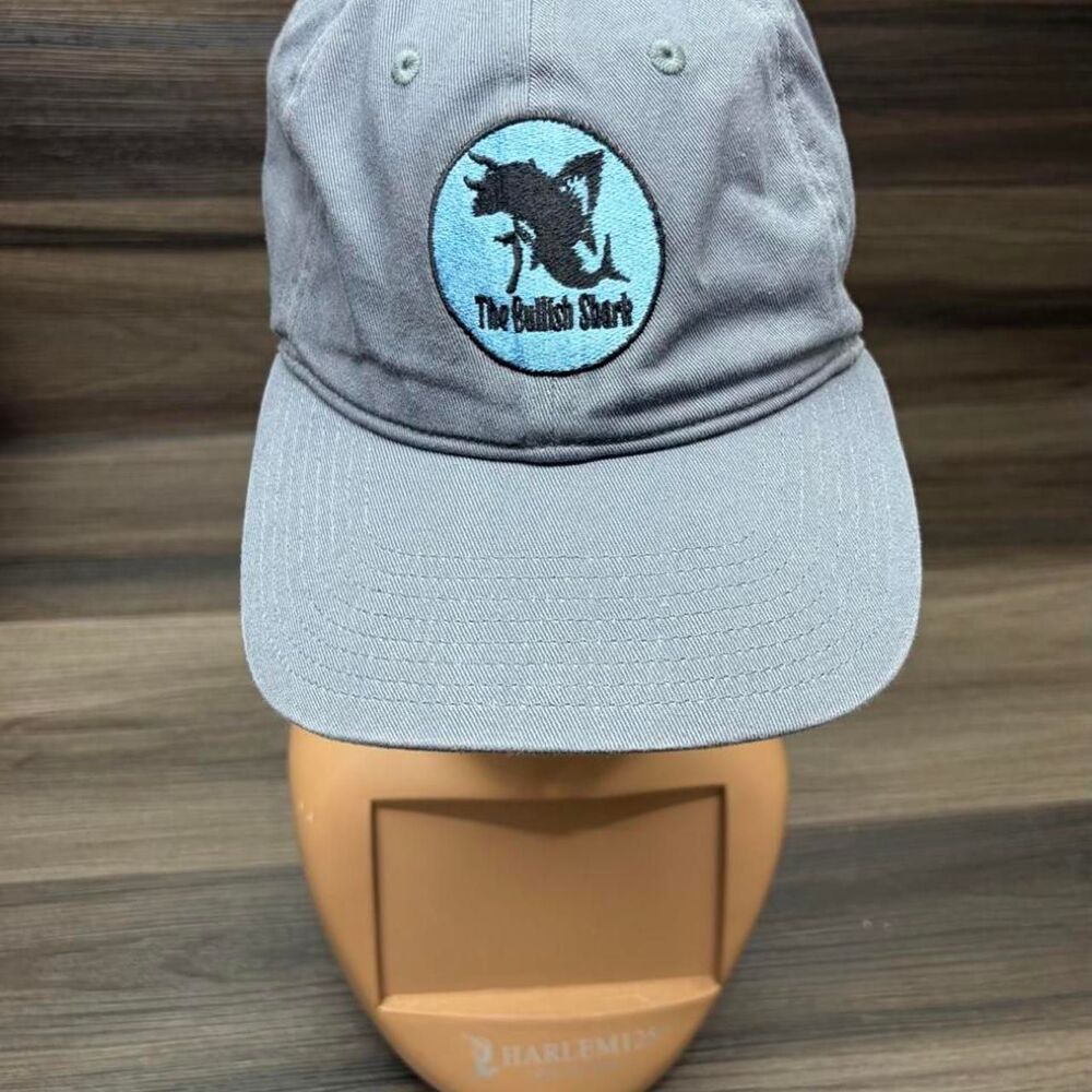 Adidas Men's Grey and Blue Hat The Bullish Shark Logo